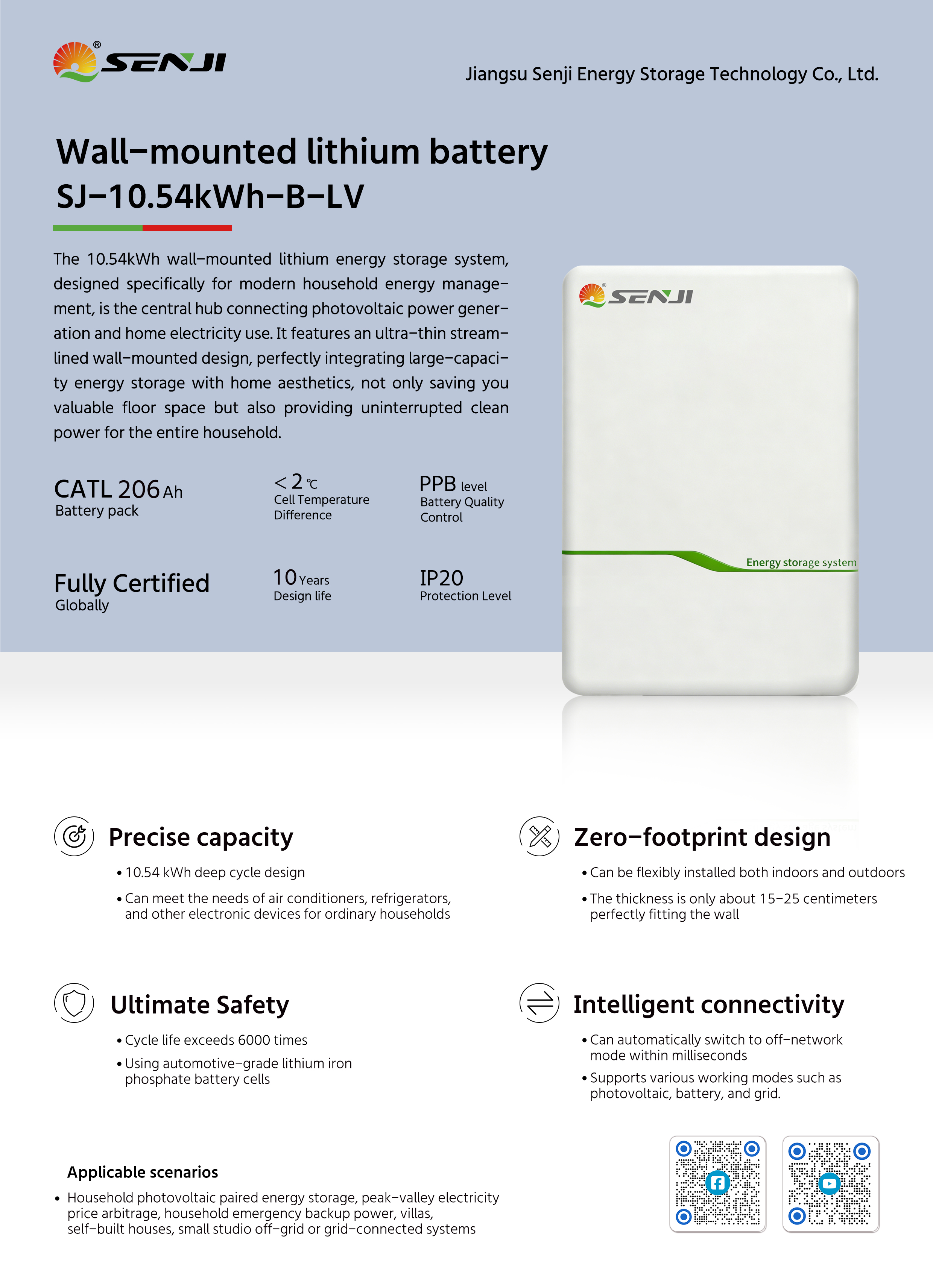 Wall-mounted lithium battery